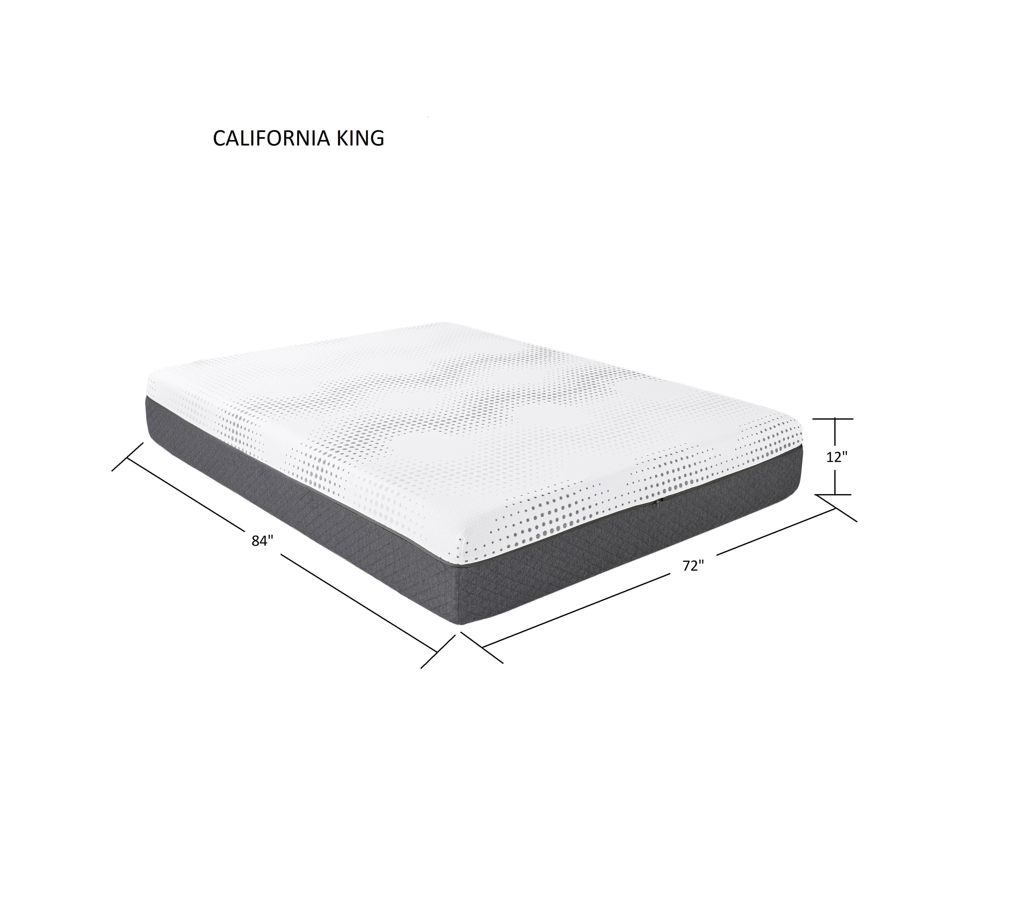 12 in. Cal-king Size Pocket Coil Hybrid Mattress, Firm Comfort Cool Gel Memory Foam Mattress in a Box, Breathable Fabric