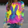 thumbnail image 2 of Fashion Women Easter Printed Round Neck Long Sleeve T-Shirt Printing Sweatshirt Blouse Tops, 2 of 5