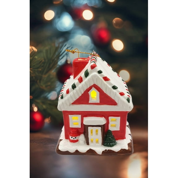 Christmas Ceramic Ornament - Mini Christmas House by Wizardi F07N7-11