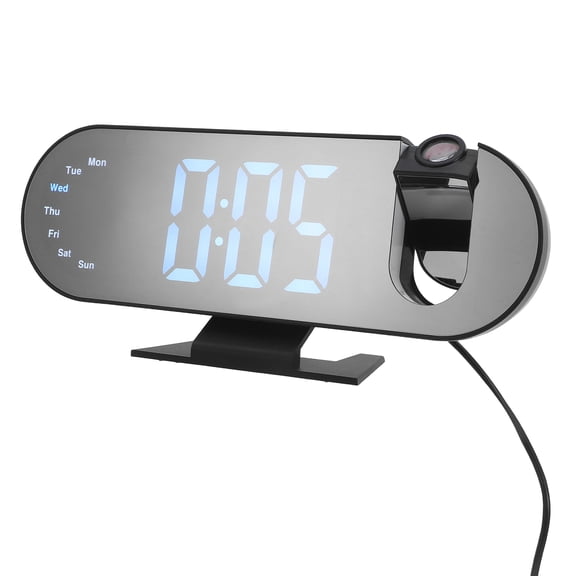 Luxshiny Plastic LED Mirror Digital Alarm Clock for Home Clear Display Multifunctional