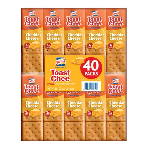 Lance Sandwich Crackers, ToastChee Cheddar, 40 Ct