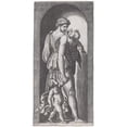 thumbnail image 2 of Marcantonio Raimondi 14x24 Black Ornate Framed Double Matted Museum Art Print Titled: Charity, 2 of 5