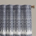 thumbnail image 3 of INK+IVY Mila Cotton Printed Window Curtain Panel with Lining in Navy, 3 of 9