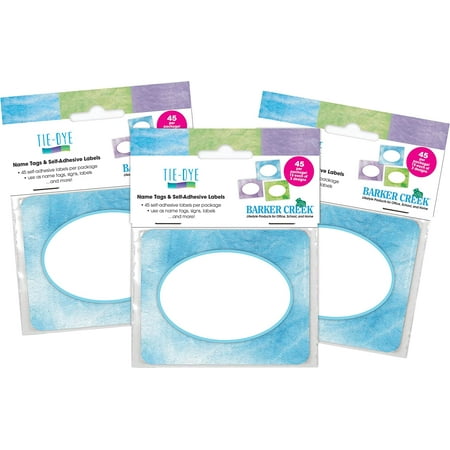 UPC: 0704068043688 | Barker Creek Name Badges & Self-Adhesive Labels  Tie-Dye  Multi-Design  3.5  x 2.75   135 per Set (4368)