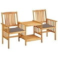 thumbnail image 2 of vidaXL Patio Bistro Set Table and Chairs Conversation Set Solid Acacia Wood, 2 of 34