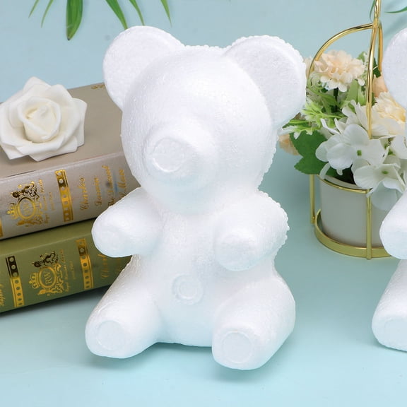 LOLIPPYY 2Pcs White Craft Bear Decoration for DIY Art and Seasonal Party Display