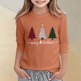 thumbnail image 2 of LRen Girl Christmas 3/4 Sleeve Shirt Funny Xmas Letter Printed Tree Graphic Tee Winter Holiday Top,3-4 Years,Z2-Orange, 2 of 6