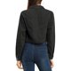 thumbnail image 3 of CHAQUETA DE JEAN CORTA PARA MUJER INSPIRADA CHIC CON BOLSILLO EN EL PECHO Y DETALLES A CUADROS, CON BOTONES, TALLA XL, NEGRO, 3 of 7