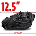 thumbnail image 4 of Franklin Sports CTZ5000 Cowhide Leather Baseball First Baseman's Mitt, 12.5 in, Black, Right Hand Throw, 4 of 8