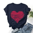 thumbnail image 2 of Besolor T-Shirt de la Saint-Valentin pour Femmes, Mode Imprimé Cœur, Manches Courtes, Col Rond, 2 of 3