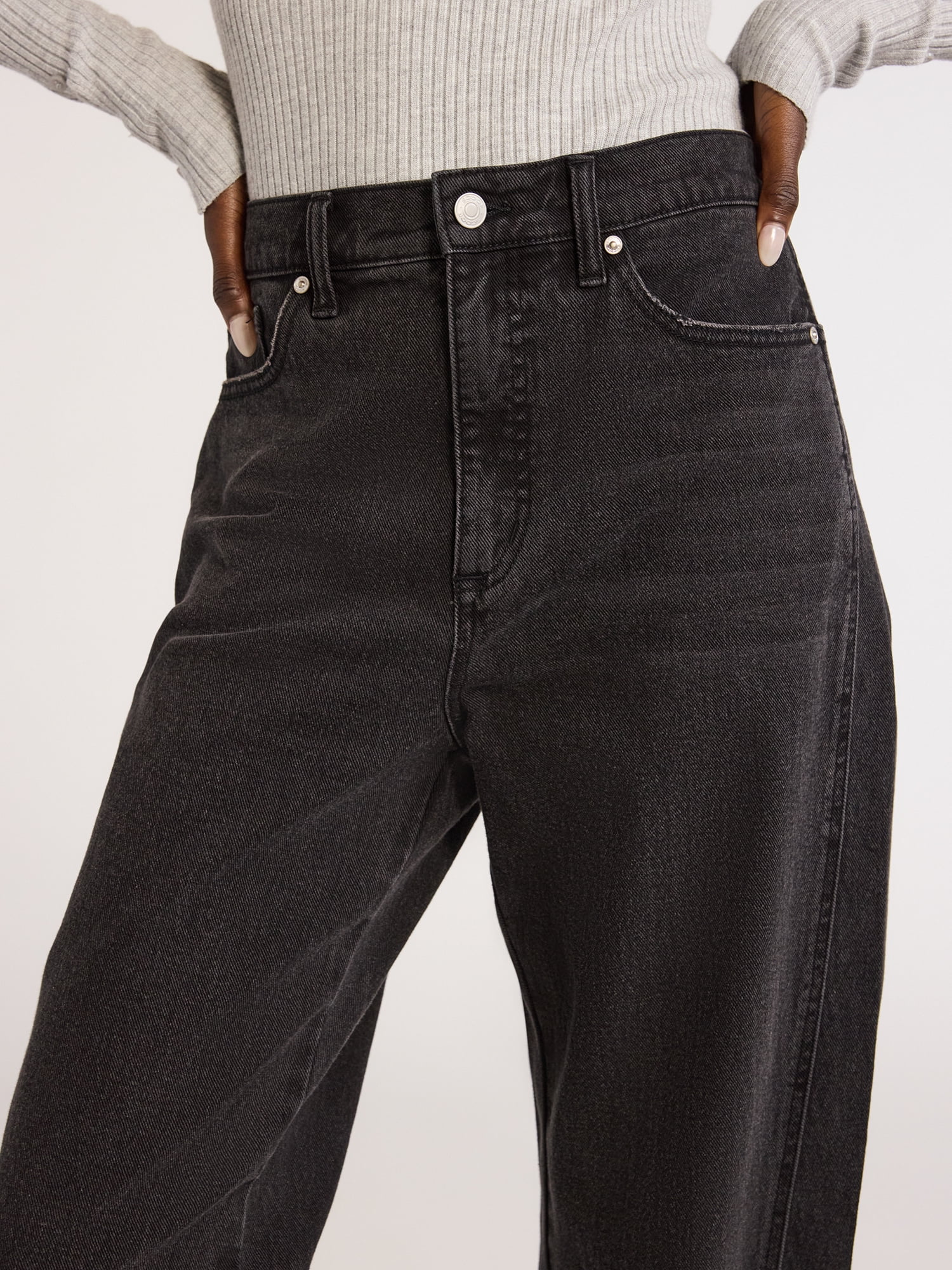 Scoop Women's Mid Rise Barrel Leg Jeans, Sizes 0-18