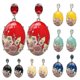 thumbnail image 2 of Elegant Women's Resin Oval Flower Dangle Earrings Rhinestone Set Jewelry Beige One Pair (h-3), 2 of 4