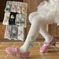 thumbnail image 2 of Leggings d'Automne pour Filles 0-6 Ans Broderie Printemps et Automne Rabbit Franges Chaussettes en Coton Tendance pour Enfants Collants Mignons pour Bébé Matcha TG pour H 110-125, 2 of 6