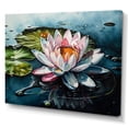 thumbnail image 2 of Designart "Pink Lily Pad" Floral Leaves Wall Art For Bathroom, 2 of 5