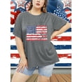 thumbnail image 2 of XCHQRTI 4th of July Plus Womens Tshirt USA American Flag Tee Graphic Short Sleeve, 2 of 7