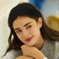 thumbnail image 4 of LinYooLi Hairband, Boho Style Non-slip Wide Headband with Teeth, Fabric Headbands for Women's Hair, Large Head Bands for Women, Black (1 Count Pack of 1), Hair Accessories for Women Girls, 4 of 7