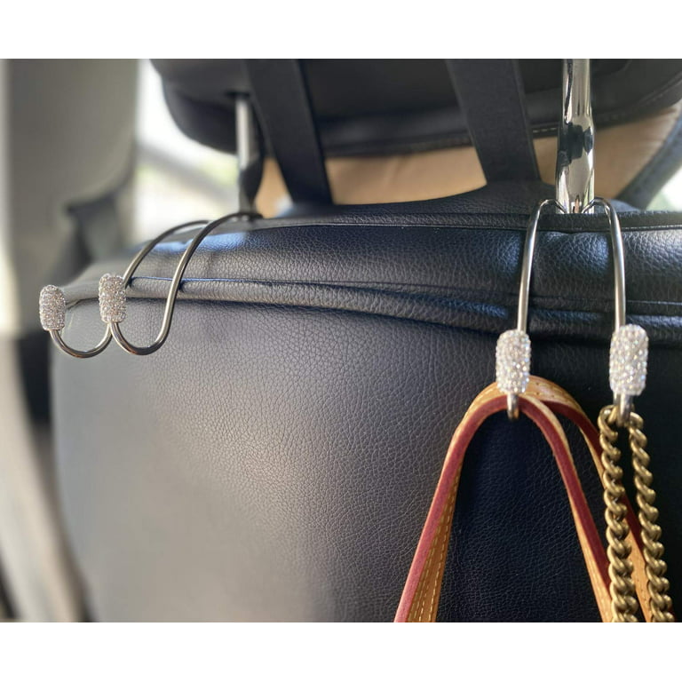  JOJOY LUX 2 Pack Seat Back Organizers,Bling Diamond Universal  Organizer Hooks Car Headrest Hangers Hooks, Bag Organizers Rack and Hanger,  Strong and Durable Auto Backseat Storage Hooks (Black) : Automotive