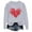 Gray, variant on Womens Cute Love Heart Print Sweaters Round Neck Loose Fie Valentine Long Sleeve Pullover Tops