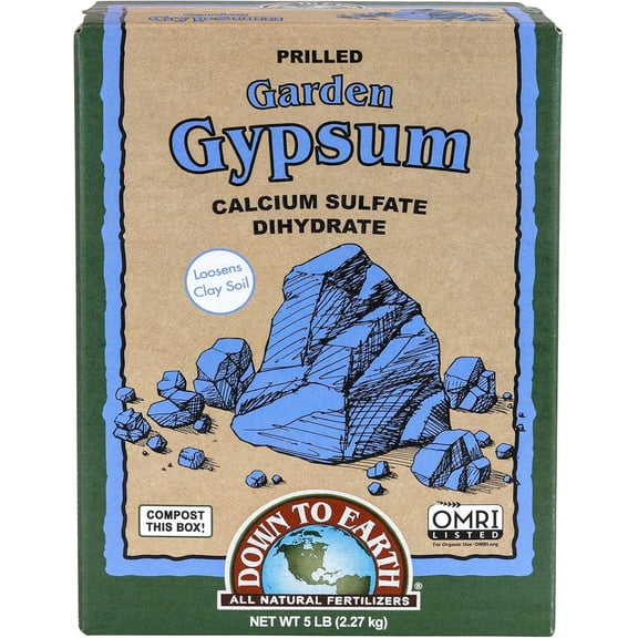 Organic Prilled Garden Gypsum - Calcium Sulfate Loosens Clay Soil Greens Grade Mini Granules, 5 lb