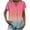 D Pink, variant on Nmnitkp Women's Tops, Tees & Blouses Floral Print V-Neck Button Front Rolled Short Sleeve Blouse, Casual Loose Fit Summer Tops for Daily Wear White,S