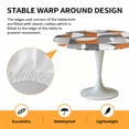 thumbnail image 6 of Mid Century Geometric Elastic Fitted Round Table Cover Abstract Modern Orange Waterproof Outdoor Tablecloth for Holiday Party, Picnic, Patio & Dining Fits Tables Up to 36"-44", 6 of 8