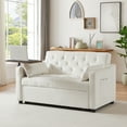thumbnail image 4 of 3 in 1 Convertible Sofa Bed, Velvet Sleeper Sofa Bed with Pull Out Sofa Bed, Loveseat Tufted Sofa with Side Table for Living Room,, 4 of 8