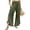 Army Green, variant on Womens Linen Pants Ruffle Hem Wide Leg Casual Summer Boho Trousers with Side Pockets