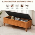 thumbnail image 5 of S-HOME Multi-Functional 50.8-Inch Bed End Storage Bench in Rubberwood with Cushion Seat - Ideal Shoe Organizer for Living Rooms，Natural, 5 of 11