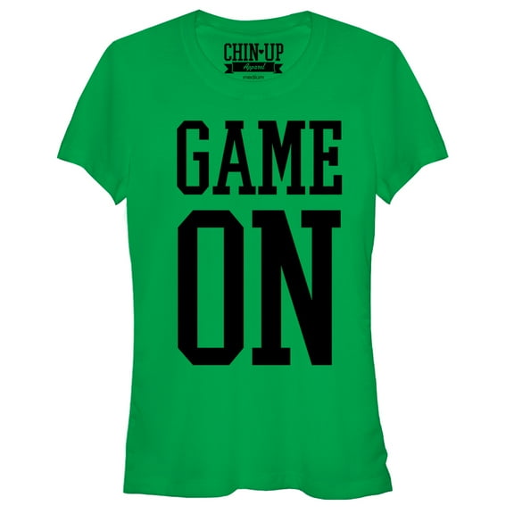 Junior's CHIN UP Game On  Graphic Tee Kelly Green 2X Large