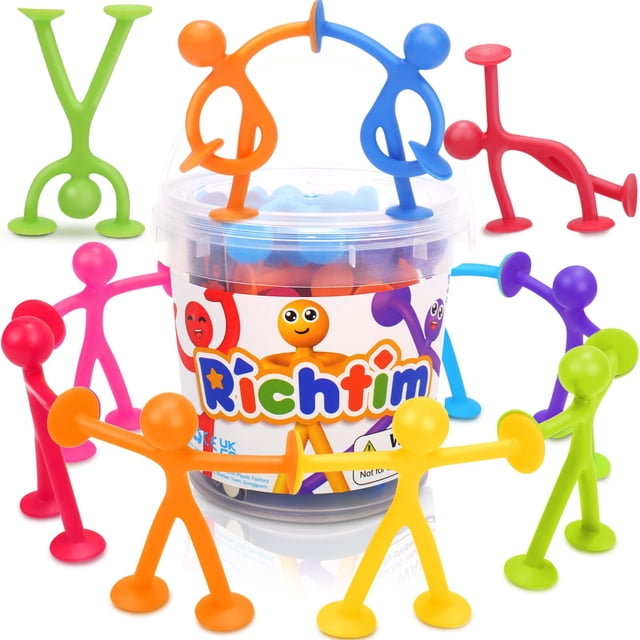 Juguetes sensoriales de succión Richtim para niños pequeños, baño y viajes, paquete de 24