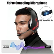 TSV Gaming Headset with Mic Fit for PC/PS4/PS5/Xbox One/Nintendo, Wired 3.5mm Over-Ear Headphones with Noise Canceling, Stereo Bass