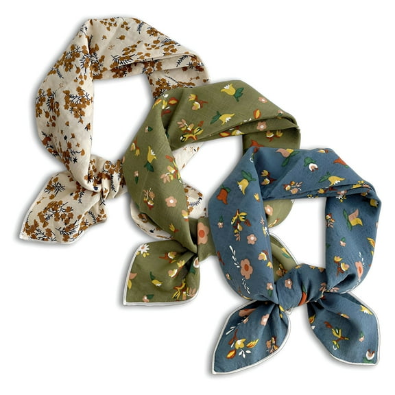 TELOLY 3Pcs Bandanas for Women,Printing Bag Scarf,Fresh and Sweet Bandana Set