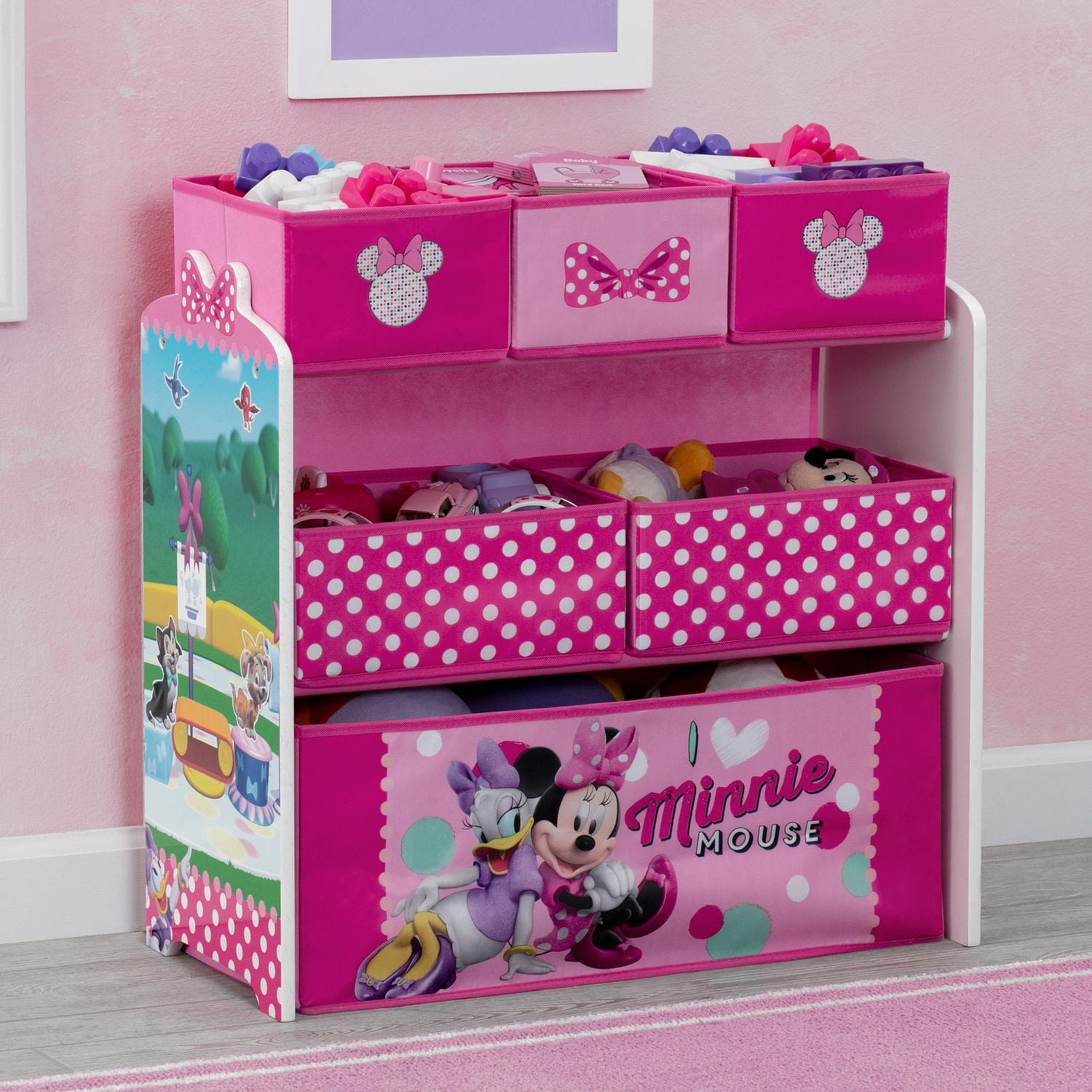 Disney Minnie Mouse 6 Bin Design and Store Toy Organizer by Delta Children