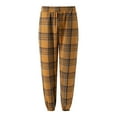 thumbnail image 3 of Men’s Flannel Pajama Pants – Soft Sleep & Lounge Pants with Pockets & Adjustable Drawstring – Plaid Bottoms Yellow 2XL, 3 of 3