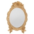 thumbnail image 1 of 1Pc Oval Makeup Mirror Mirror Adornment Portable Resin Makeup Mirror Golden, 1 of 8