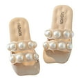 thumbnail image 2 of YHAJDS Kids Solid Color Large Pearl Slide Sandals Casual Summer Beach Flip Flops, 2 of 5