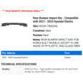 thumbnail image 2 of Rear Bumper Impact Bar - Compatible with 2021 - 2023 Hyundai Elantra 2022, 2 of 2