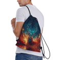 thumbnail image 3 of Drawstring Backpack - Celestial Stag Cosmic Glow Splash Proof Small Drawstring Gym Bag for Women Men, Cinch Sports String Bag Backpack for Travel Swimming Beach, 3 of 8