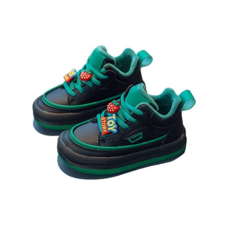 

GENILU Kids Comfort Anti-Slip Skate Shoes Lace Up Sneakers School Plush Lining Skateboarding Shoe Black 8C