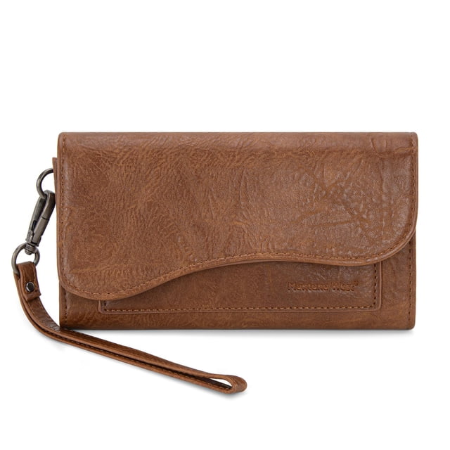 Cartera Montana West MWC-593BR para Mujer Marrón con RFID y Compartimento para Teléfono