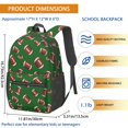 thumbnail image 3 of Football Icon Green Pattern 17" Waterproof Oxford School Backpacks for Teens, S-Shape Padded Straps, for School, Travel, Hiking, Camping, 3 of 5