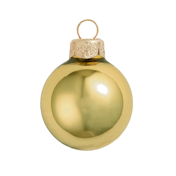 Whitehurst Shiny Finish Glass Christmas Ball Ornament - 7" (180mm) - Yellow Sun