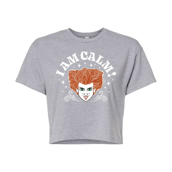 Hocus Pocus - I am Calm - Juniors Cropped Cotton Blend T-Shirt
