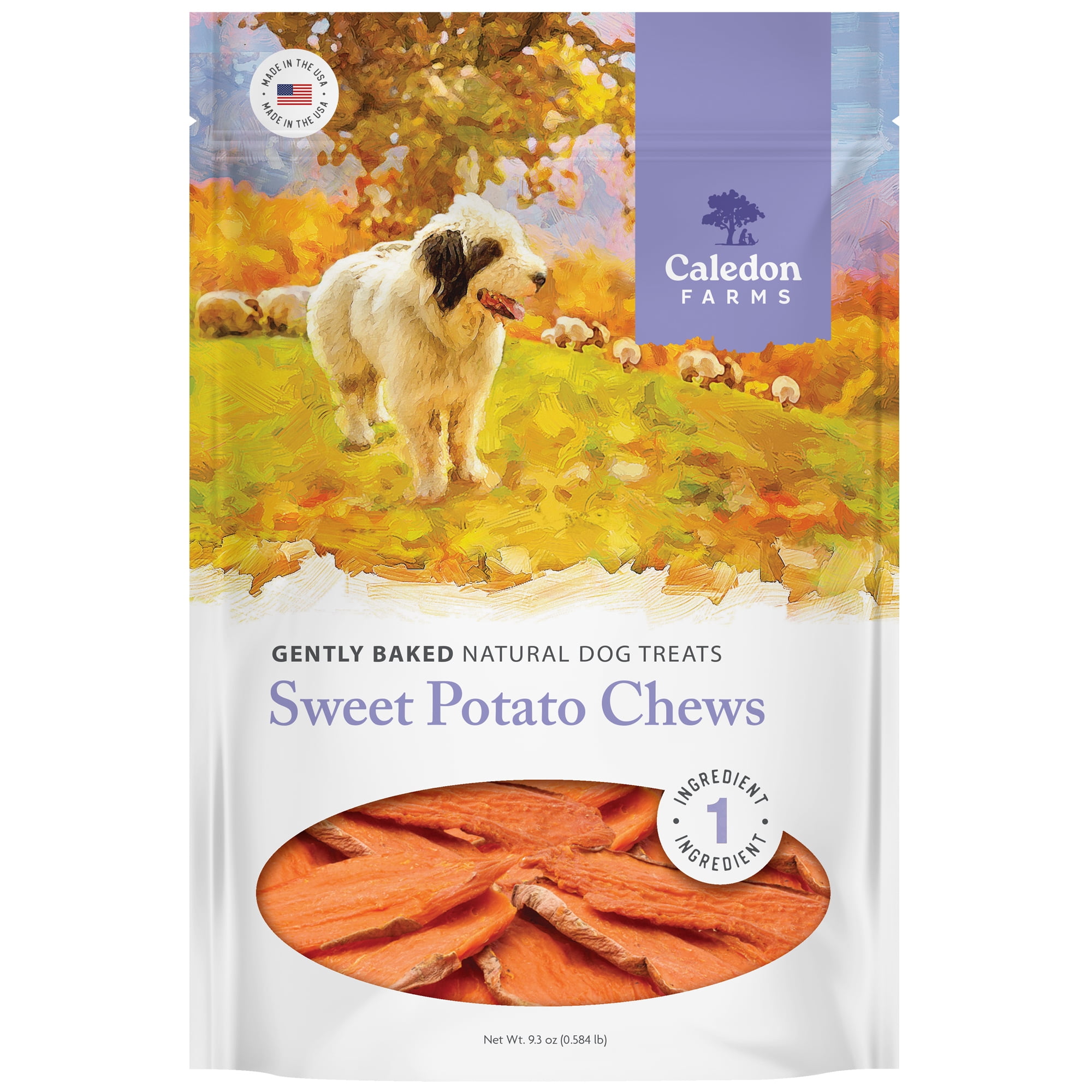 (6 pack) Caledon Farms Natural Sweet Potato Chews Dog Treats, 9.3 oz