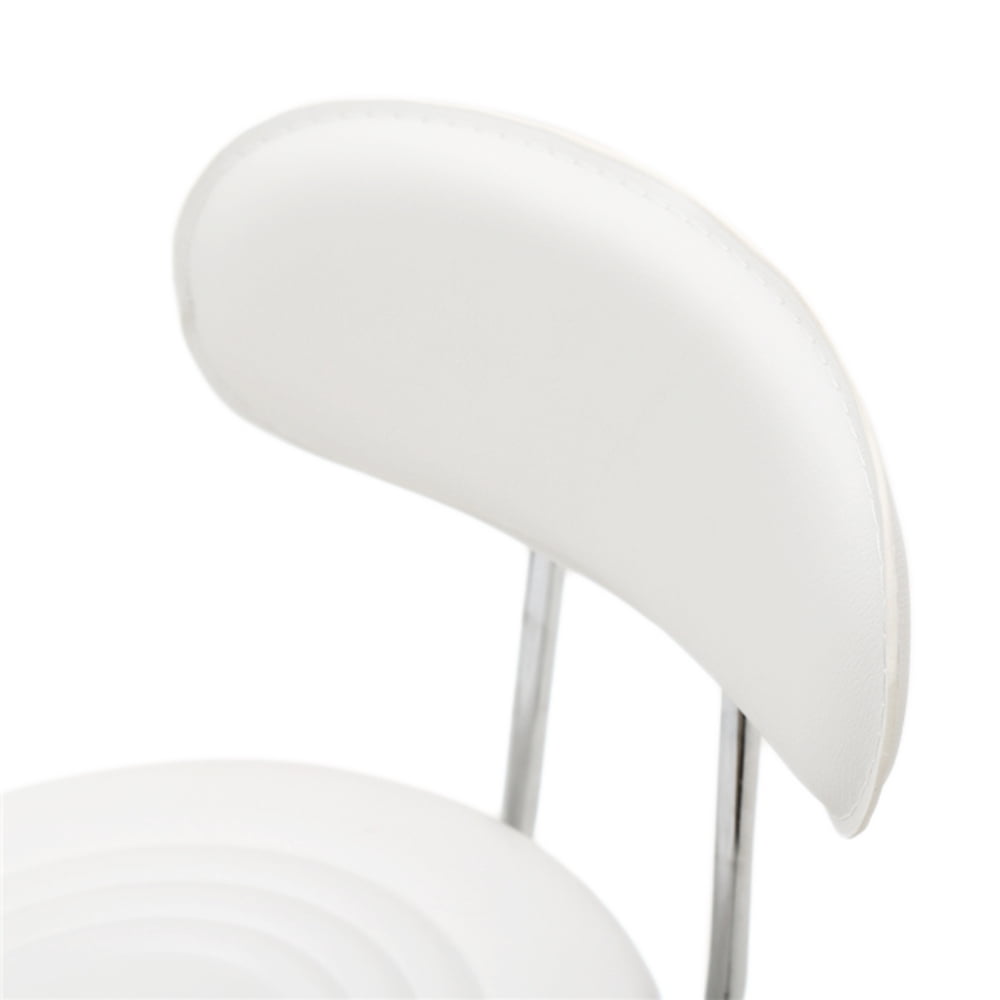 Adjustable Salon Stool with Backrest, PU Leather Sponge Iron Plating Chrome 360° Swivel Stool, Anti-slip Anti-rust Portable Stool for Salon Home Office