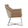 thumbnail image 6 of Origami Modern Geometric Fawn Tan Velvet Upholstery Stainless Steel Accent Chair, 6 of 7
