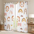 thumbnail image 2 of Homewish Kawaii Graffiti Rainbow Black Out Curtains,Heart Pattern Curtains Pack of 2 (42x63 Each),White Brown Pink Bedroom Curtains For Kids Girl,Microfiber Bedroom Decor, 2 of 6
