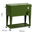 thumbnail image 6 of FreeLung 80QT Rolling Cooler Cart with Wheels Ice Chest Outdoor Backyard Coolers on Wheels Green, 6 of 7