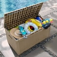 thumbnail image 5 of Devoko Outdoor 105 Gallon Resin Deck Box, Brown, 5 of 7