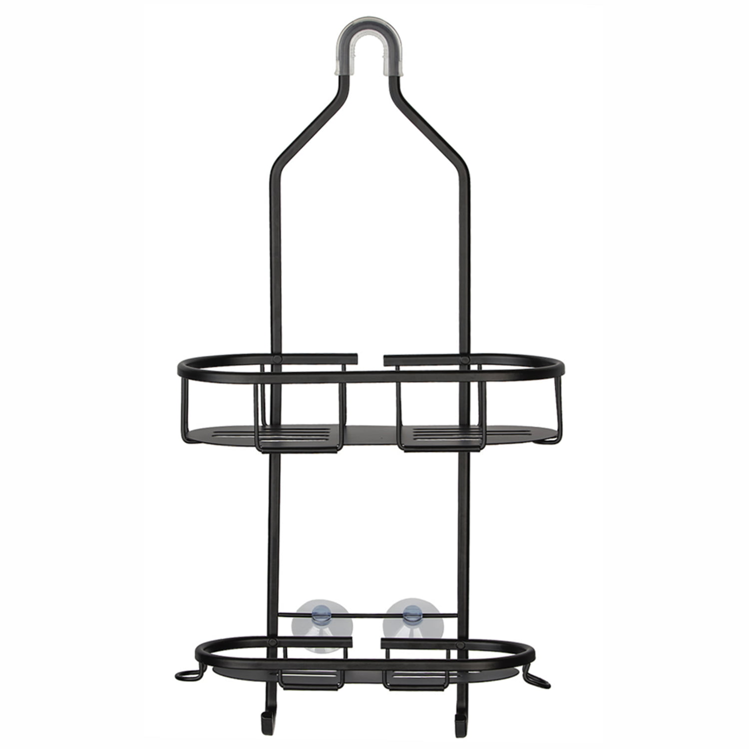 Epicano Shower Caddy Hanging, Anti-Swing Over Head Shower Caddy Rustproof with Hooks for Towels, Sponge and More, Matte Black